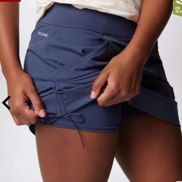 Columbia Outdoor Hiking Skort in Blue Adjustable Side Cinches Size Large - Picture 9 of 13